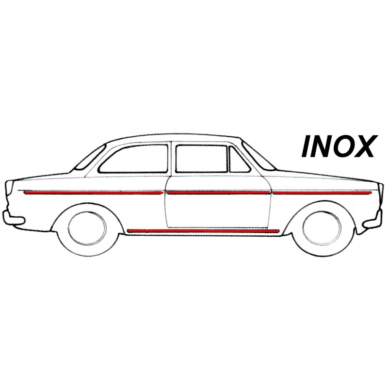 Kit baguettes INOX (8 pièces) 64-66 sans répétiteur latéral